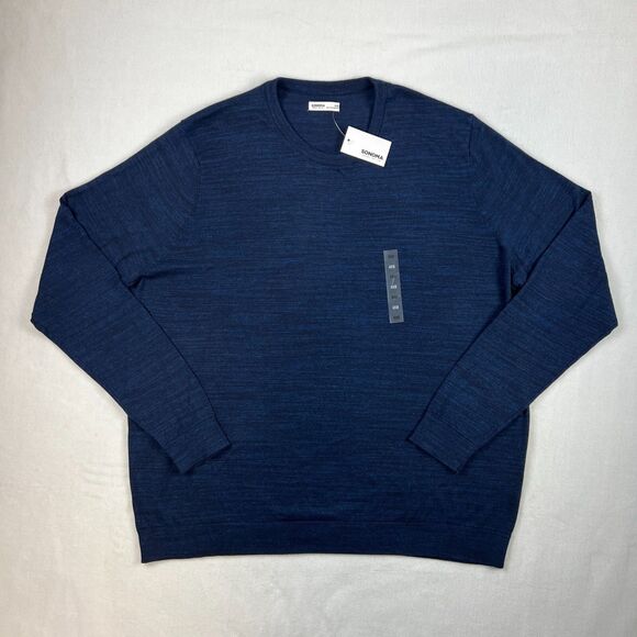 Sonoma Crewneck Sweater Mens 4XB Navy Pullover Comfortable Capsule Basic 4XL - Picture 1 of 9